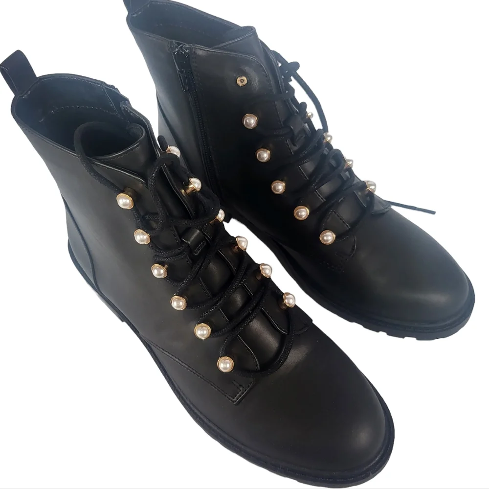 Charter Club Shiloh Combat Booties Black 8 - Picture 8 of 9
